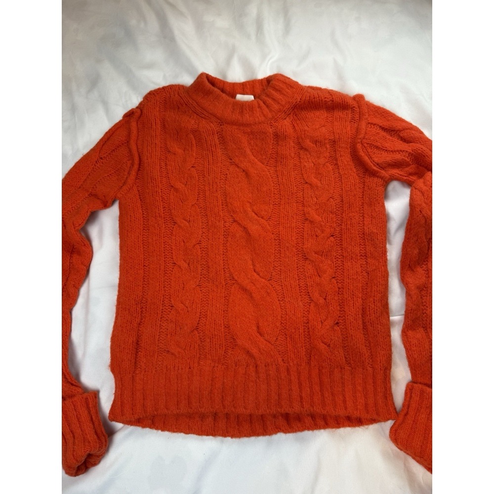 Sportmax Max Mara Women's Sweater S Orange Cable Knit Fisherman Noto